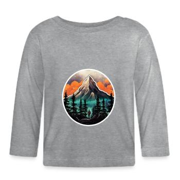 Voyageur #tshirt - T-shirt manches longues bio Bébé - gris chiné - Devant