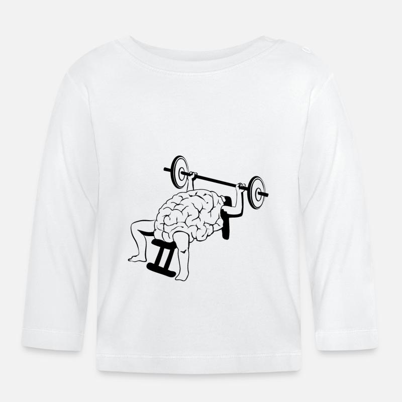 Brain Lifting - Baby Bio-Langarmshirt - Weiß