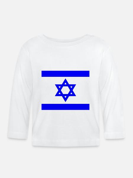 Israel - Baby Bio-Langarmshirt - Weiß