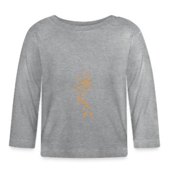 Phénix lining orange - T-shirt manches longues bio Bébé - gris chiné - Devant