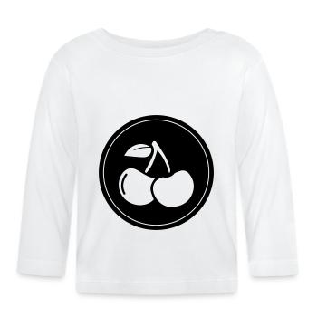 Cerise - T-shirt manches longues bio Bébé - blanc - Devant