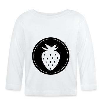 Frucht Erdbeere - Baby Bio-Langarmshirt - Weiß - Vorne