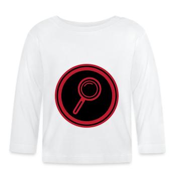 Lupe Symbol - Baby Bio-Langarmshirt - Weiß - Vorne