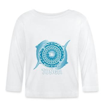 Tonga Tiger Shark - Organic Baby Long Sleeve T-Shirt - white - Front