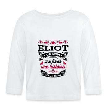 ELIOT UN NOM UNE FIERTÉ AUCUN RIVAL - T-shirt manches longues bio Bébé - blanc - Devant