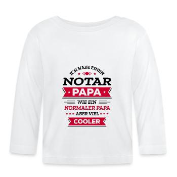 NOTAR PAPA COOL, RECHT, STIL, EXPERT - Baby Bio-Langarmshirt - Weiß - Vorne