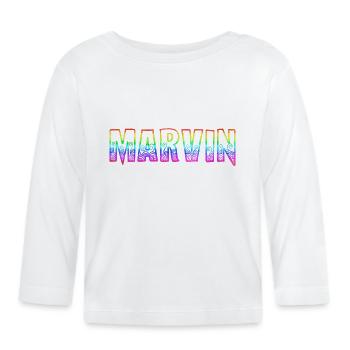 marvin rs rainbow - T-shirt manches longues bio Bébé - blanc - Devant