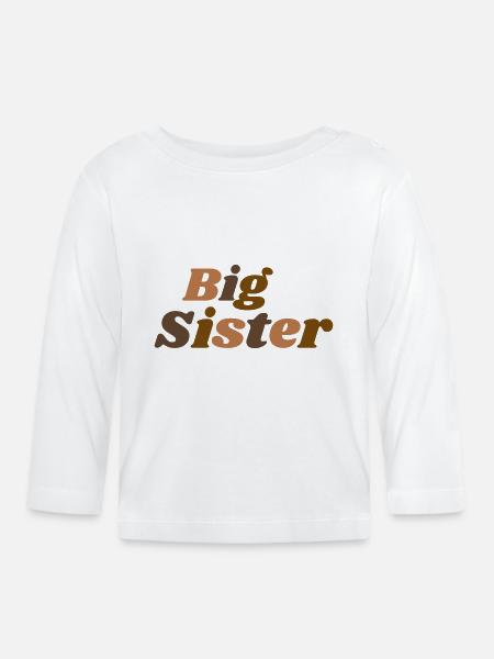 Big Sister - Organic Baby Long Sleeve T-Shirt - white