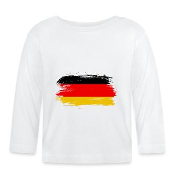 Drapeau de l’Allemagne - T-shirt manches longues bio Bébé - blanc - Devant
