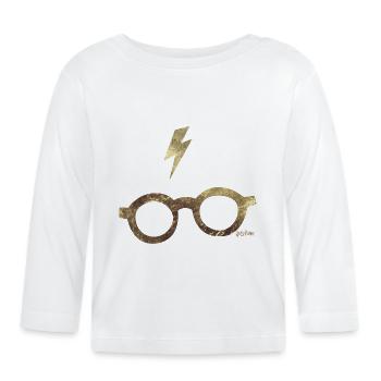 Harry Potter Brille und Narbe - Baby Bio-Langarmshirt - Weiß - Vorne