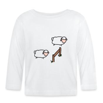 Les moutons dorment - T-shirt manches longues bio Bébé - blanc - Devant