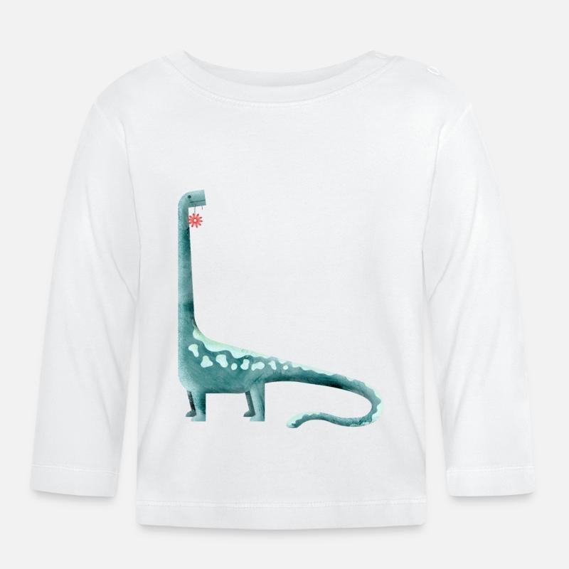 Brachiosaurus - Baby Bio-Langarmshirt - Weiß