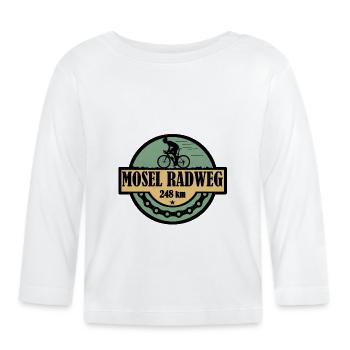 Mosel Radweg - Baby Bio-Langarmshirt - Weiß - Vorne