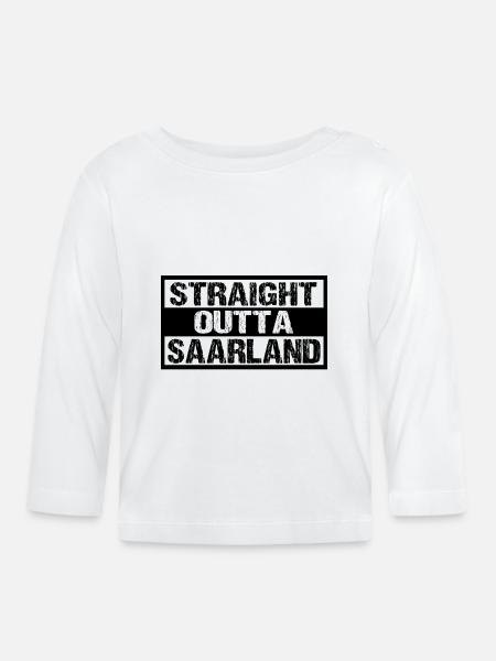 Saarland - Baby Bio-Langarmshirt - Weiß