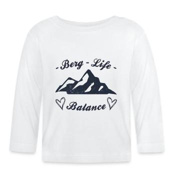 "Mountain Life Balance" - Mountains, Alps, Hiking - Organic Baby Long Sleeve T-Shirt - white - Front