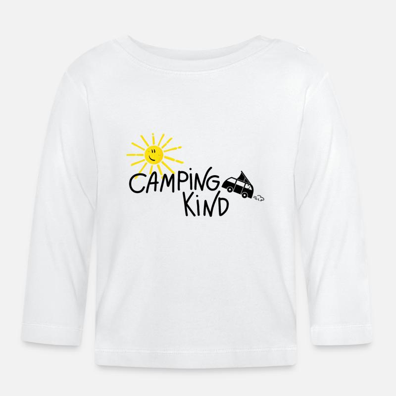 Camping Kind Van - Baby Bio-Langarmshirt - Weiß