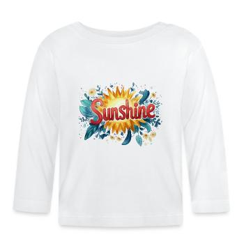 Sunshine Summer Vibes - T-shirt manches longues bio Bébé - blanc - Devant