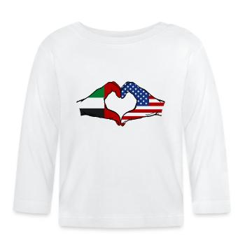 Émirats arabes unis États-Unis Coeur - T-shirt manches longues bio Bébé - blanc - Devant
