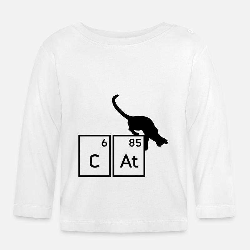 Chat (Calcium, Astate)(Cat) - T-shirt manches longues bio Bébé - blanc