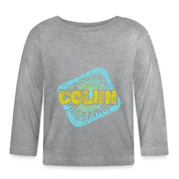 Geschenk für Collin - Baby Bio-Langarmshirt - Grau meliert - Vorne