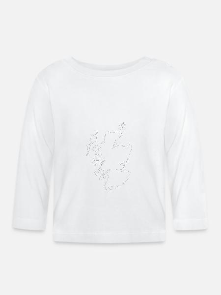 Schottland-Karte - Baby Bio-Langarmshirt - Weiß