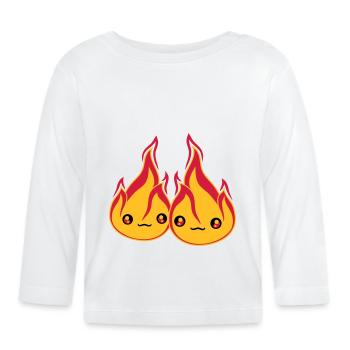 2 freunde team paar liebe paerchen verliebt gesich - Baby Bio-Langarmshirt - Weiß - Vorne