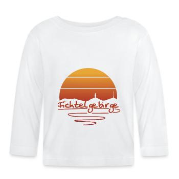 Fichtelgebirge Schneeberg Sonnenuntergang - Baby Bio-Langarmshirt - Weiß - Vorne