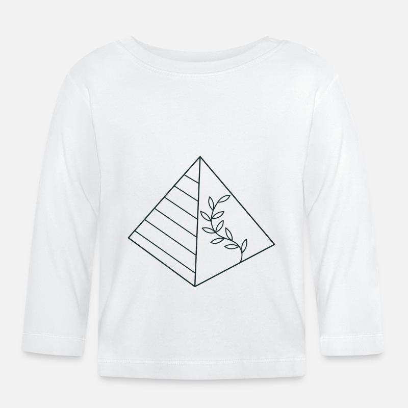 Pyramide mit Blumenbewuchs - Baby Bio-Langarmshirt - Weiß