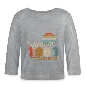 1961 - Organic Baby Long Sleeve T-Shirt - heather grey - Front