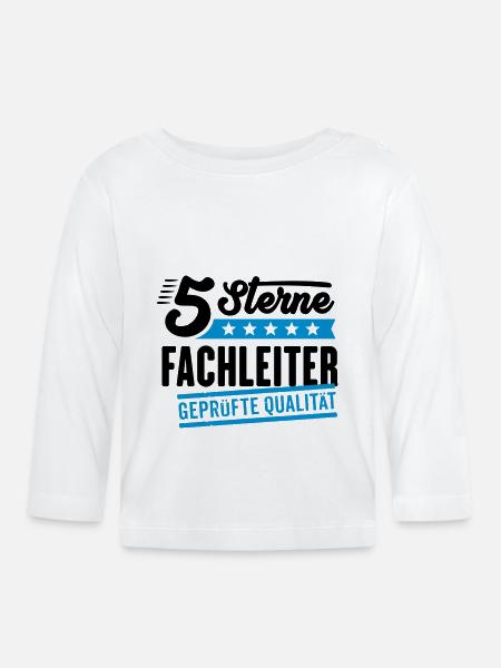 5Sterne Fachleiter - Baby Bio-Langarmshirt - Weiß