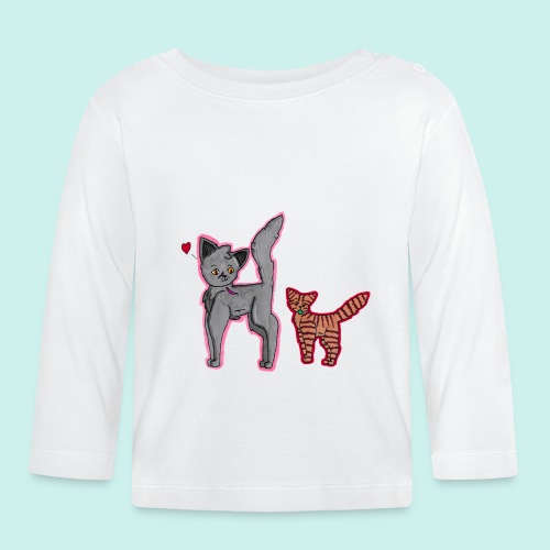 cat and kitten - Vauvan luomuruopitkähihainen paita