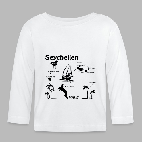 Seychellen Insel Crewshirt Mahe etc. - Baby Bio-Langarmshirt