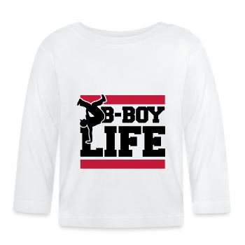 b_boy_life_c2 - Organic Baby Long Sleeve T-Shirt - white - Front
