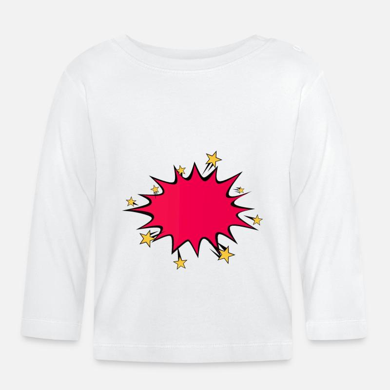 bulle explosion etoile eclate dessin - T-shirt manches longues bio Bébé - blanc