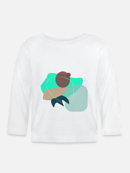 Abstract Shapes - Baby Bio-Langarmshirt - Weiß