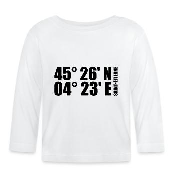 Coordonnées de Saint-Étienne - T-shirt manches longues bio Bébé - blanc - Devant