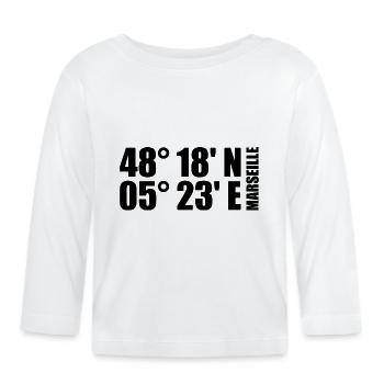 Coordonnées de Marseille - T-shirt manches longues bio Bébé - blanc - Devant