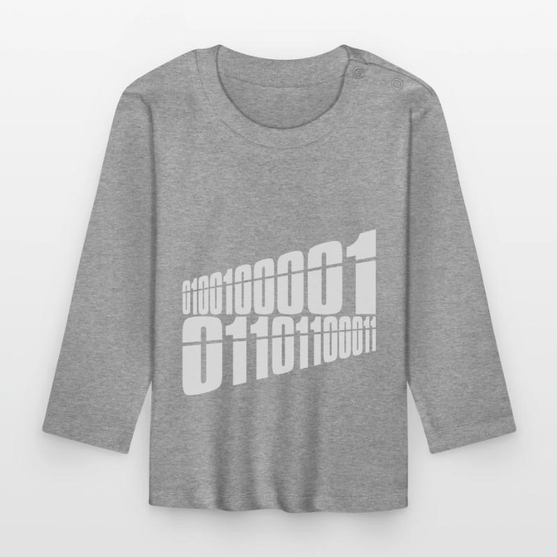 Langage de programme de code binaire T-shirt manches longues bio Bébé
