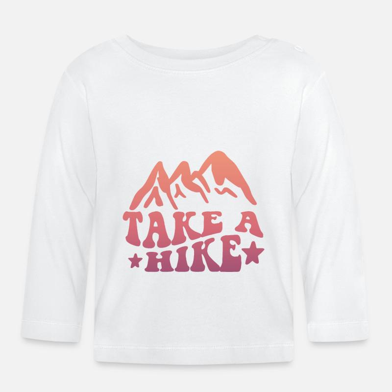 Take A Hike Camping - Baby Bio-Langarmshirt - Weiß