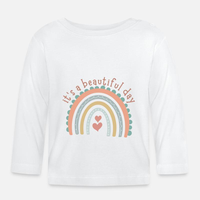 Rainbow Kollektion - Baby Bio-Langarmshirt - Weiß