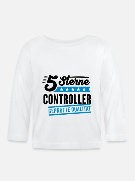 5Sterne Controller - Baby Bio-Langarmshirt - Weiß