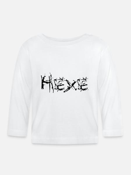 Hexe vector - Baby Bio-Langarmshirt - Weiß