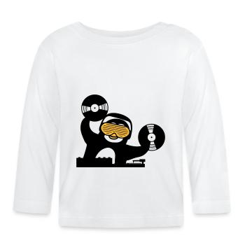 dj plaque de musique raccrocher mélangeur club disco ping - T-shirt manches longues bio Bébé - blanc - Devant