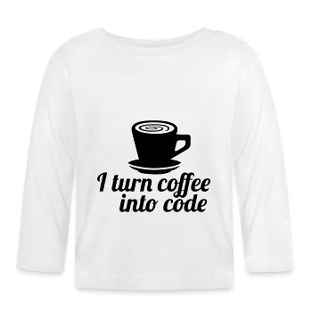 code - Organic Baby Long Sleeve T-Shirt - white - Front
