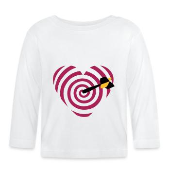 fléchettes de cible cardiaque - T-shirt manches longues bio Bébé - blanc - Devant