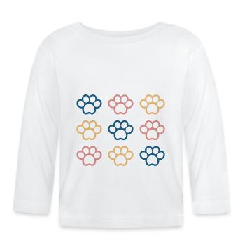 Dog paw - Organic Baby Long Sleeve T-Shirt - white - Front