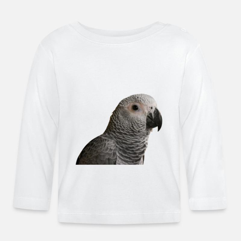 Graupapagei - Baby Bio-Langarmshirt - Weiß