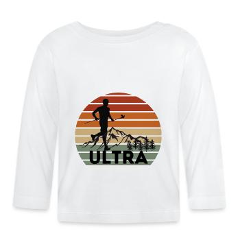 Ultra Trail Runner Coucher de soleil - T-shirt manches longues bio Bébé - blanc - Devant
