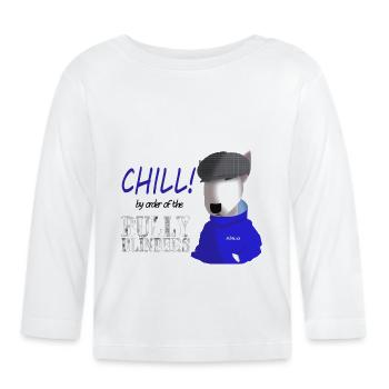 Bull Terrier Chill parodie - T-shirt manches longues bio Bébé - blanc - Devant