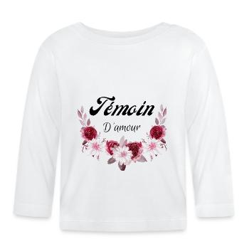 témoin d'amour - T-shirt manches longues bio Bébé - blanc - Devant